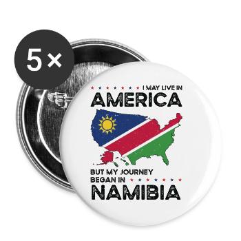 Namibian American Patriot USA Grown Namibia US - Buttons small 1''/25 mm (5-pack) - white - Front