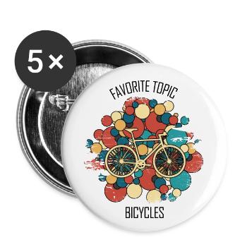 Bicycle Repair Bicycle Mechanic Bicycle Mechanic - Buttons small 1''/25 mm (5-pack) - white - Front