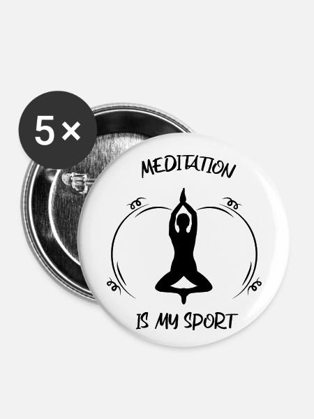 Meditaion - Buttons klein 25 mm (5er Pack) - Weiß
