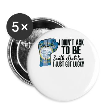 South Dakotan American US Patriot USA Grown South - Buttons small 1''/25 mm (5-pack) - white - Front