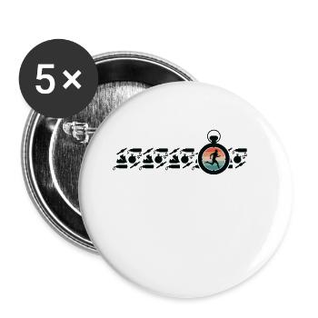 Leichtathletik Laufen Joggen Jog Run Laufen Sport - Buttons klein 25 mm (5er Pack) - Weiß - Vorne