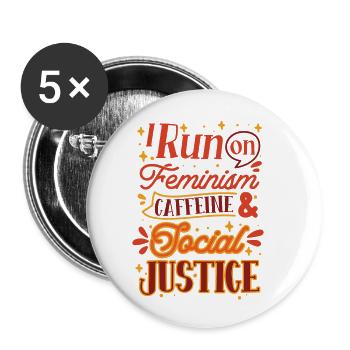 Feministin Feminismus Frauen Power Empowerment - Buttons klein 25 mm (5er Pack) - Weiß - Vorne