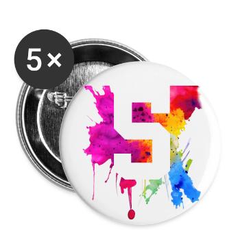 5 YEARS 5TH BIRTHDAY - Buttons small 1''/25 mm (5-pack) - white - Front