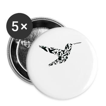 Humming Bird Forrest Wildlife Tier Humming Birds - Buttons klein 25 mm (5er Pack) - Weiß - Vorne