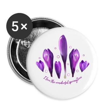 Krokusse Krokus - Buttons klein 25 mm (5er Pack) - Weiß - Vorne