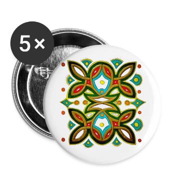 Goldenes Entrelacing - Buttons klein 25 mm (5er Pack) - Weiß - Vorne