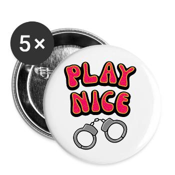 Play Nice - Buttons small 1''/25 mm (5-pack) - white - Front