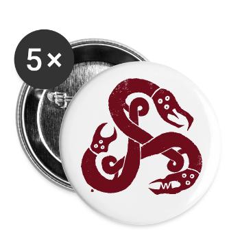 Die drei Schlangen - Buttons klein 25 mm (5er Pack) - Weiß - Vorne