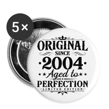 Original 2004 Jahrgang Vintage Retro Geburtstag - Buttons klein 25 mm (5er Pack) - Weiß - Vorne
