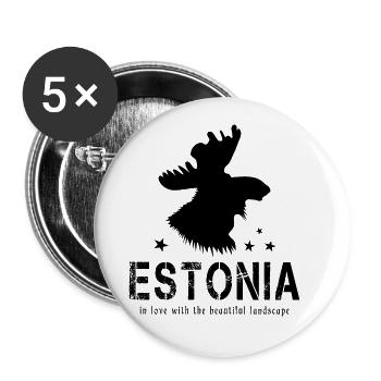 Estonia Estonian Estonian - Buttons small 1''/25 mm (5-pack) - white - Front