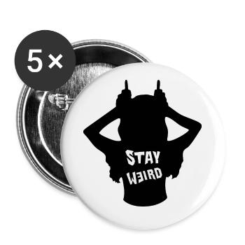 Rebellion Silhouette: Stay Weird - Buttons klein 25 mm (5er Pack) - Weiß - Vorne