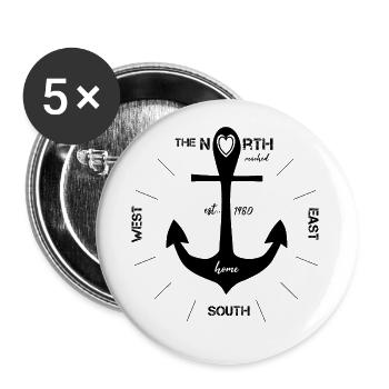 North Anchor Holidays - Buttons small 1''/25 mm (5-pack) - white - Front