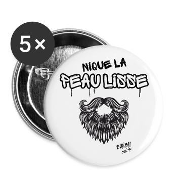 Fick glatte Haut - Buttons klein 25 mm (5er Pack) - Weiß - Vorne