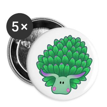 Blattschaf - Buttons klein 25 mm (5er Pack) - Weiß - Vorne