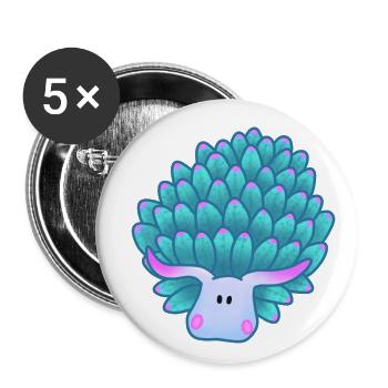 Costasiella kuroshimae sea slug - Buttons small 1''/25 mm (5-pack) - white - Front