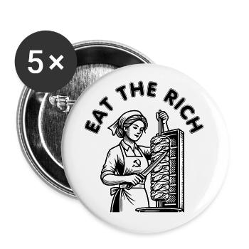 Eat the rich - Lot de 5 petits badges (25 mm) - blanc - Devant