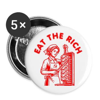 Eat the rich - Buttons klein 25 mm (5er Pack) - Weiß - Vorne