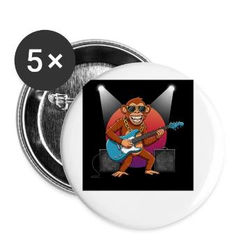 Wenn Affen rocken: Eine tierische Jam-Session - Buttons klein 25 mm (5er Pack) - Weiß - Vorne