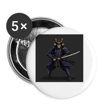 La Voie du Guerrier - L’Invincible Samouraï - Lot de 5 petits badges (25 mm) - blanc - Devant