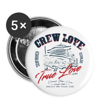 Crew Love #cruiseshipcrew - Buttons small 1''/25 mm (5-pack) - white - Front
