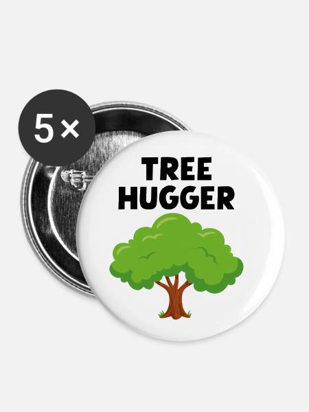 Baum-Umarmer - Buttons klein 25 mm (5er Pack) - Weiß