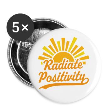 Strahlen Sie Positivität aus - Buttons klein 25 mm (5er Pack) - Weiß - Vorne