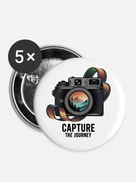 Capture the Journey - Buttons klein 25 mm (5er Pack) - Weiß