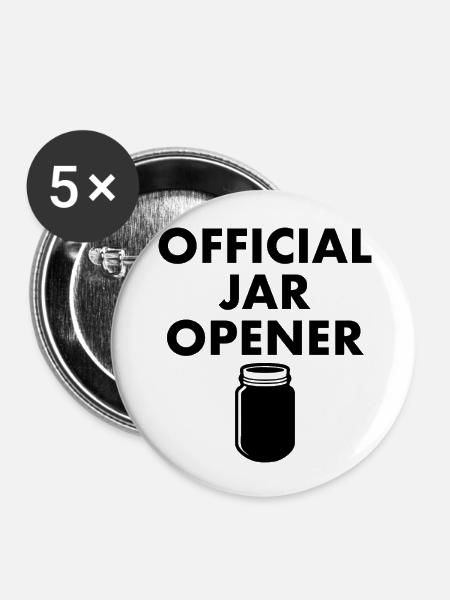 Offizieller Jar Opener - Buttons klein 25 mm (5er Pack) - Weiß