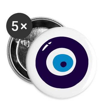 Nazar oeil turc - Lot de 5 petits badges (25 mm) - blanc - Devant
