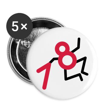 Finally: 18 years! - Buttons small 1''/25 mm (5-pack) - white - Front