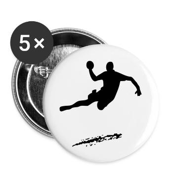 raohandball5black - Lot de 5 petits badges (25 mm) - blanc - Devant