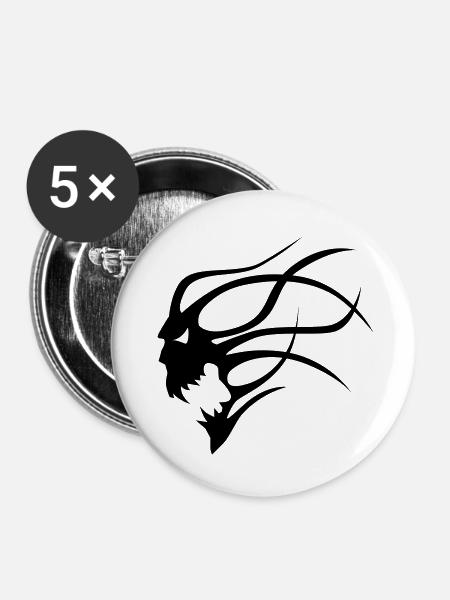 evil spirit - Buttons klein 25 mm (5er Pack) - Weiß
