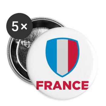 Drapeau national du Frankfreich - Lot de 5 petits badges (25 mm) - blanc - Devant
