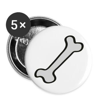 Knochen - Bone 2 - Buttons klein 25 mm (5er Pack) - Weiß - Vorne