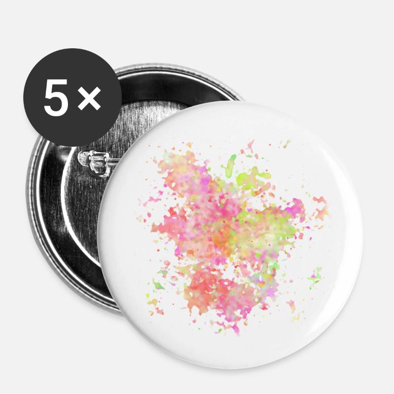 Couleur Blobs - Color Blobs - Lot de 5 petits badges (25 mm) - blanc