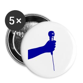 microphone (blue) - Buttons small 1''/25 mm (5-pack) - white - Front