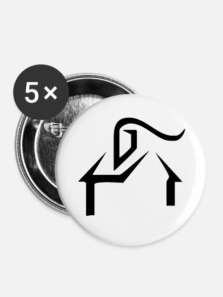 Haus - Buttons klein 25 mm (5er Pack) - Weiß