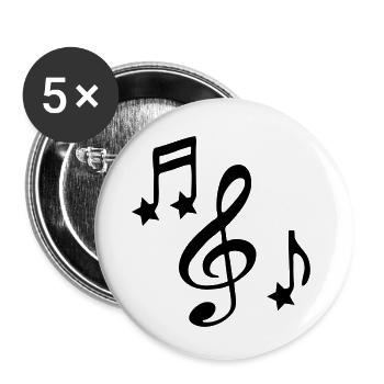 étoiles, la musiqu - Lot de 5 petits badges (25 mm) - blanc - Devant