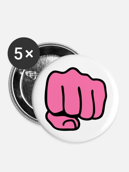 Faust - Buttons klein 25 mm (5er Pack) - Weiß