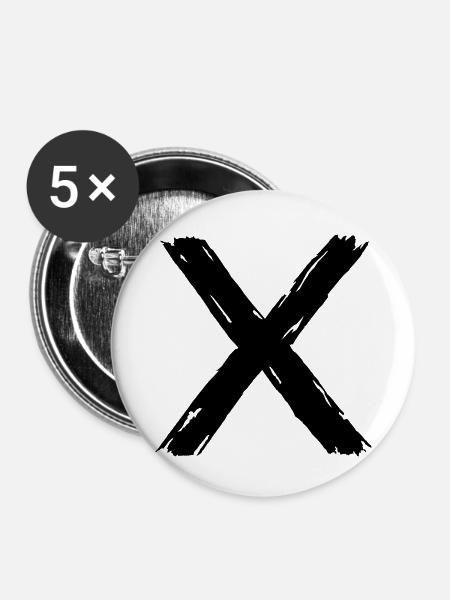 X - Buttons klein 25 mm (5er Pack) - Weiß