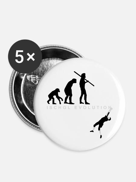 Evolution Bergsteiger - Buttons klein 25 mm (5er Pack) - Weiß