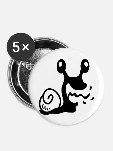 Crazy Snail - line - Buttons klein 25 mm (5er Pack) - Weiß