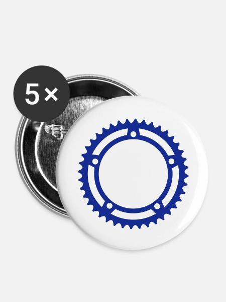 Kettenblatt - Buttons klein 25 mm (5er Pack) - Weiß