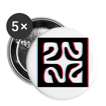 3d Diamant Tattoo - Buttons klein 25 mm (5er Pack) - Weiß - Vorne