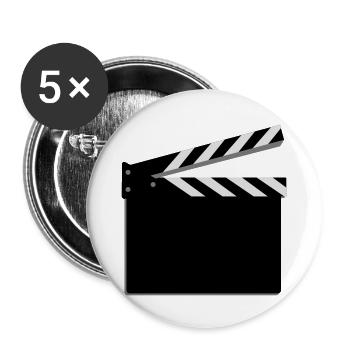 clap cinema - Lot de 5 petits badges (25 mm) - blanc - Devant