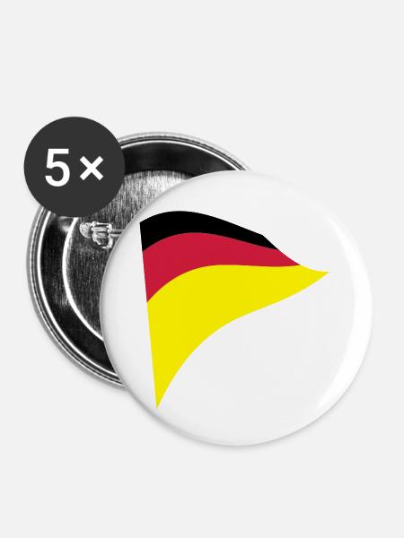 deutschland - Buttons klein 25 mm (5er Pack) - Weiß