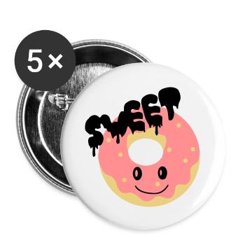 sweet donut - Buttons small 1''/25 mm (5-pack) - white - Front