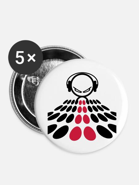 kopfhörer - Buttons klein 25 mm (5er Pack) - Weiß