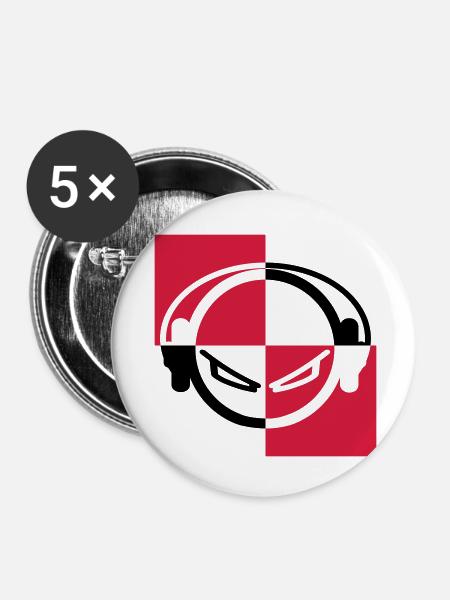 dj - Buttons klein 25 mm (5er Pack) - Weiß