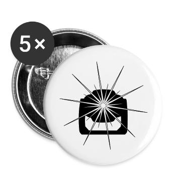 Movinghead in Schwarz - Buttons klein 25 mm (5er Pack) - Weiß - Vorne